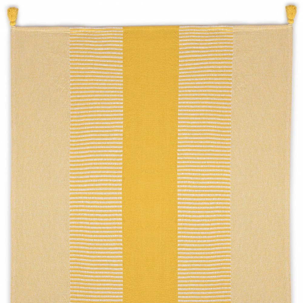 50" X 60" Blue Woven Cotton Striped Throw Blanket with Tassels