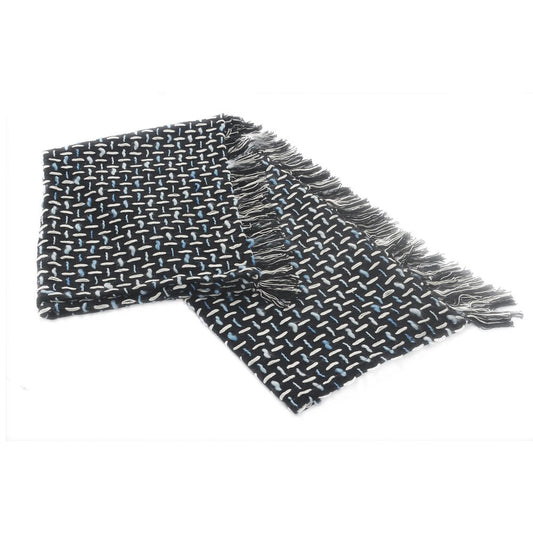 50" X 60" Black And Gold Geometric Cotton Woven Throw Blanket with Tassels