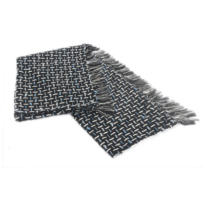 50" X 60" Black And Gold Geometric Cotton Woven Throw Blanket with Tassels