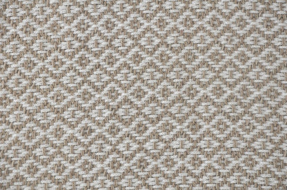 50" X 60" Gray and White Woven Cotton Geometric Throw Blanket with Fringe