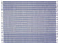 Blue and White Woven Cotton Striped Throw Blanket