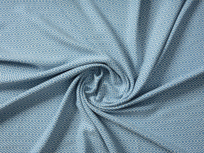 50" X 60" Blue and White Woven Cotton Geometric Throw Blanket with Fringe