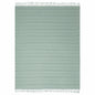 Green Woven Cotton Striped Throw Blanket