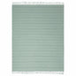 Green Woven Cotton Striped Throw Blanket