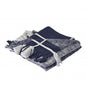 50" X 60" Blue and White Woven Cotton Checkered Throw Blanket with Tassels
