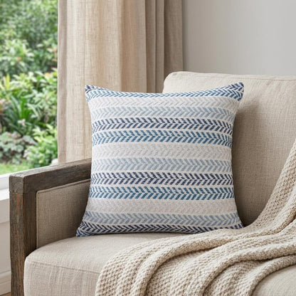 18" Black Gray and White Throw Pillow