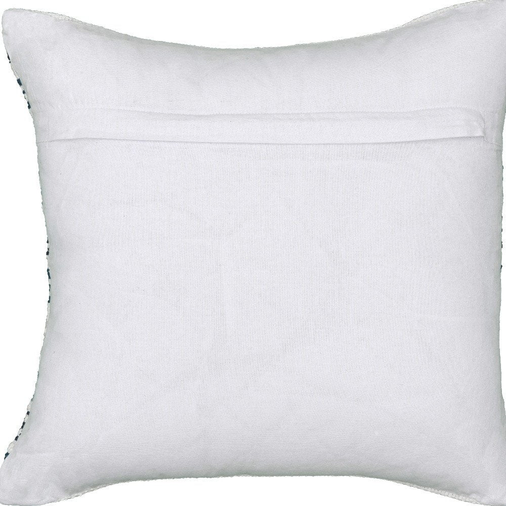 18" Gray and White Throw Pillow
