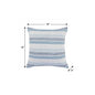 18" X 18" Blue White And Gray 100% Cotton Chevron Zippered Pillow