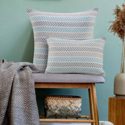 18" Gray and White Throw Pillow