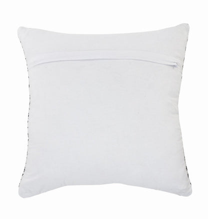 18" Black Gray and White Throw Pillow