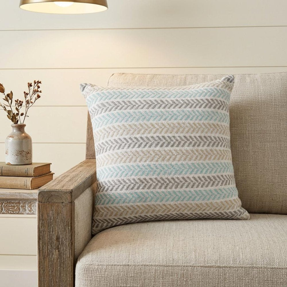 18" Black Gray and White Throw Pillow