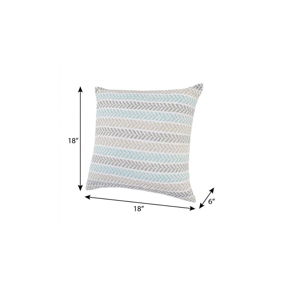 18" Black Gray and White Throw Pillow