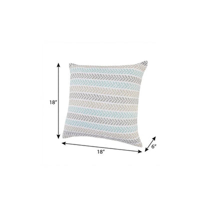18" Black Gray and White Throw Pillow