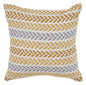 18" X 18" Green and White Chevron Cotton Zippered Pillow