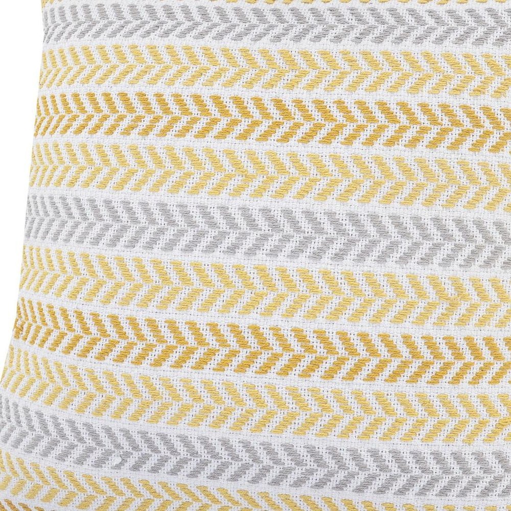 18" Light Blue And White Chevron Cotton Throw Pillow