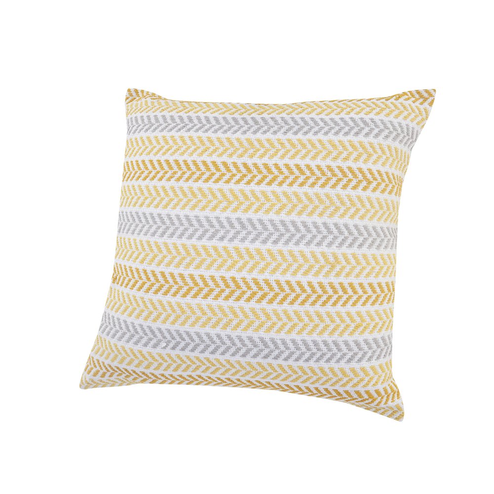 18" Gray and White Throw Pillow