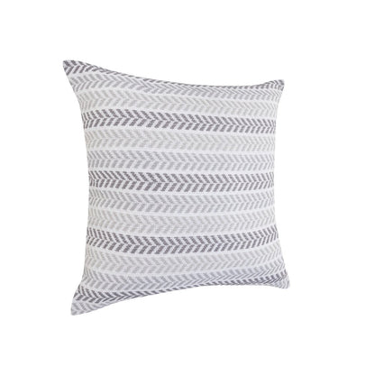 18" Light Blue And White Chevron Cotton Throw Pillow