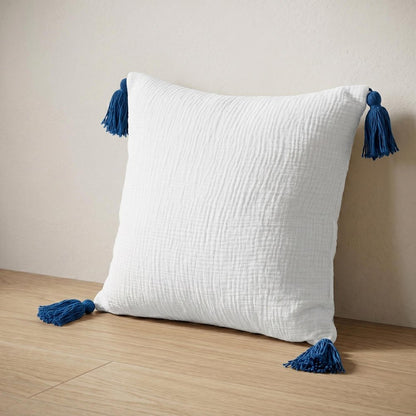 20" Yellow And Gray Cotton Throw Pillow
