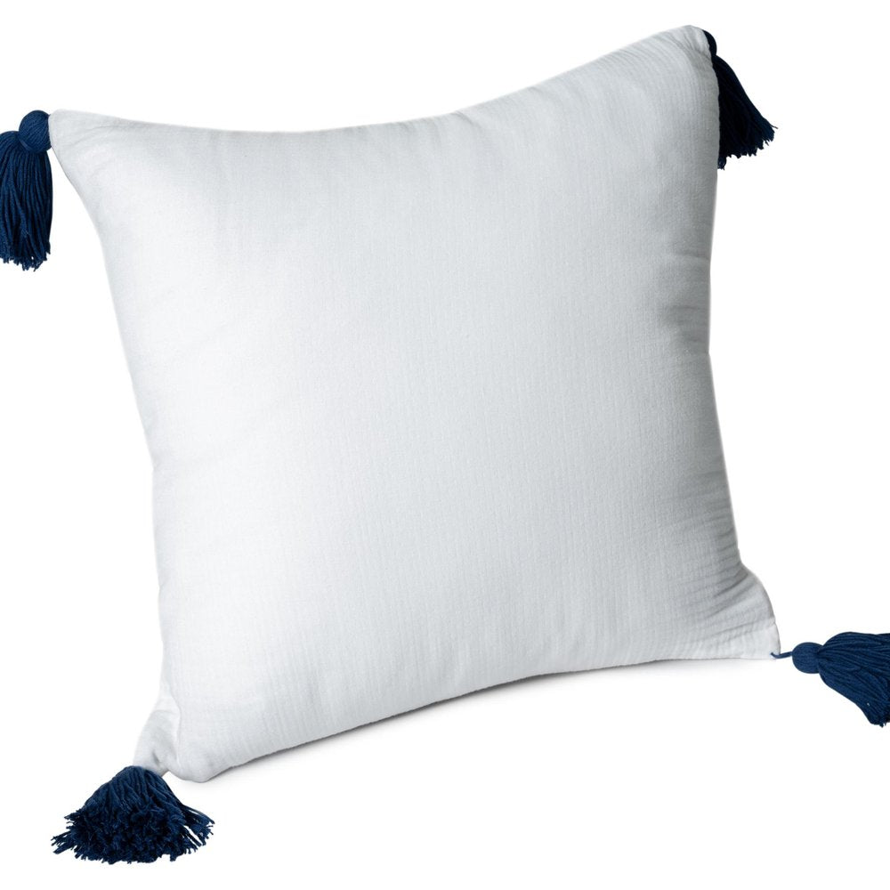 20" Yellow And Gray Cotton Throw Pillow