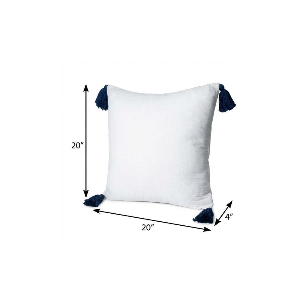 20" Yellow And Gray Cotton Throw Pillow