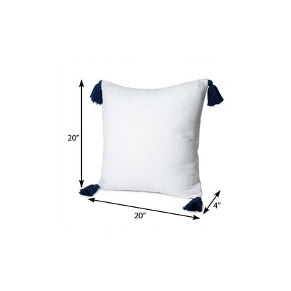 20" Yellow And Gray Cotton Throw Pillow