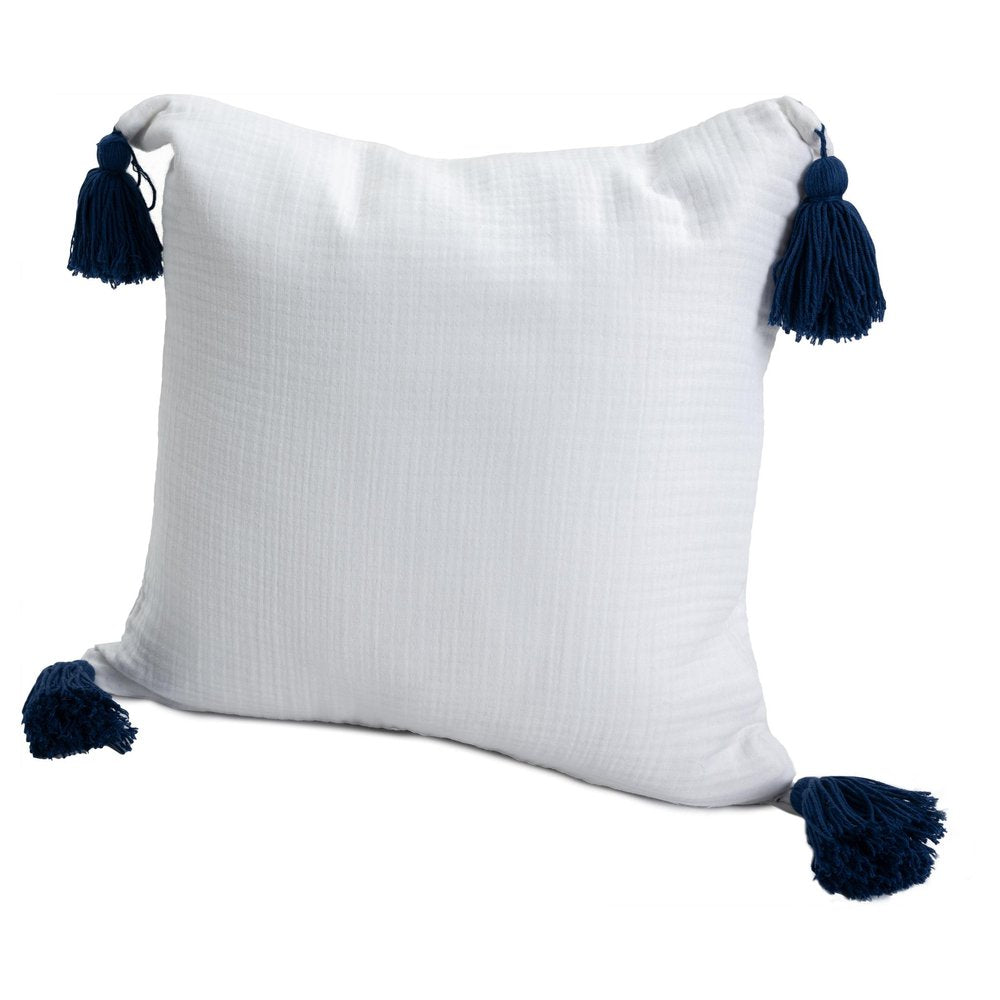 20" Yellow And Gray Cotton Throw Pillow