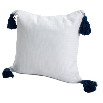 20" Yellow And Gray Cotton Throw Pillow