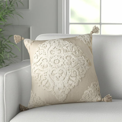 20" Blue Throw Pillow with Tassels