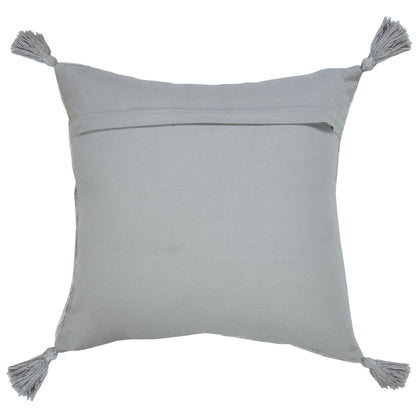 20" X 20" Silver Gray And Light Gray Viscose Zippered Pillow