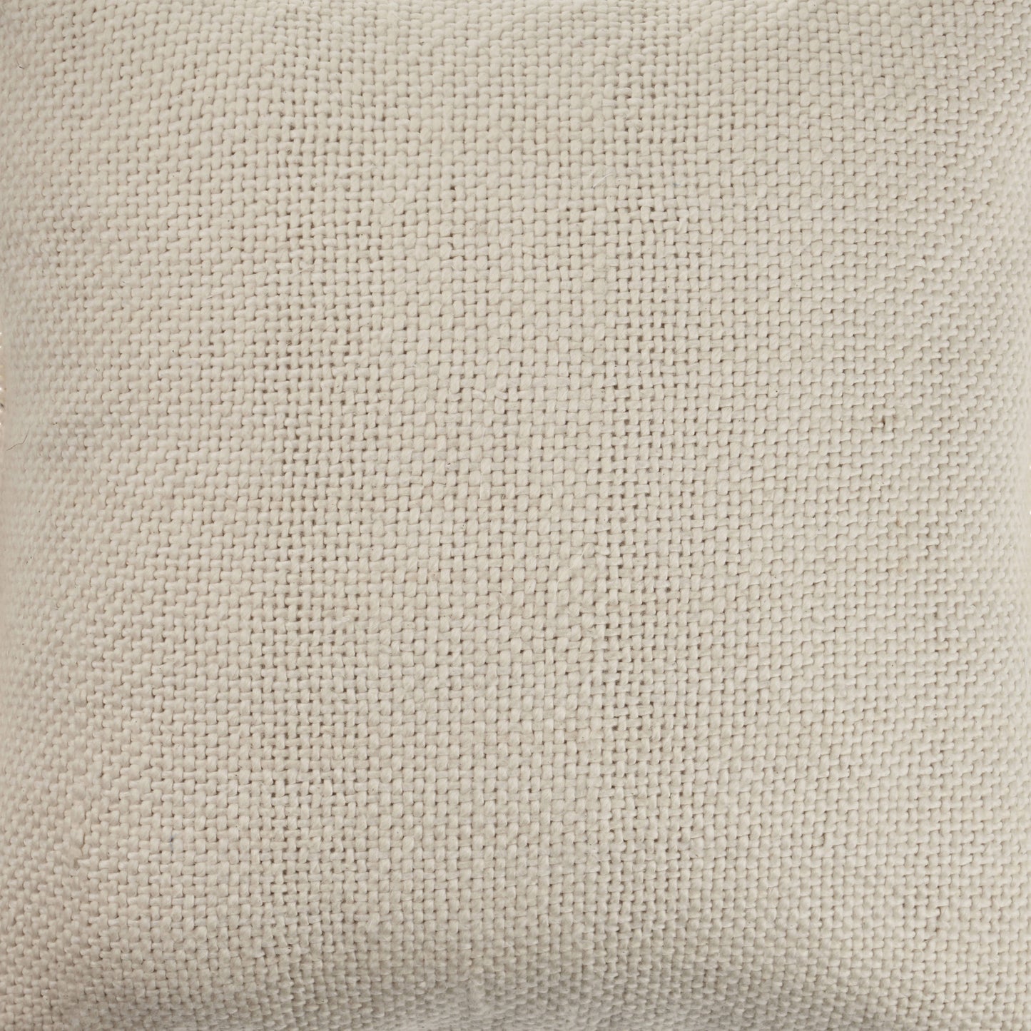 20" X 20" Ivory And White 100% Cotton Zippered Pillow