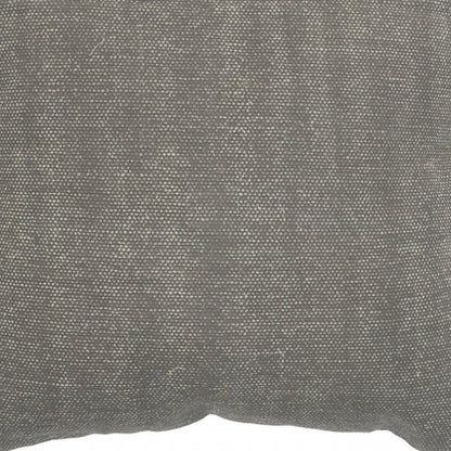 20" Gray And Ivory Cotton Color Block Throw Pillow with Fringe