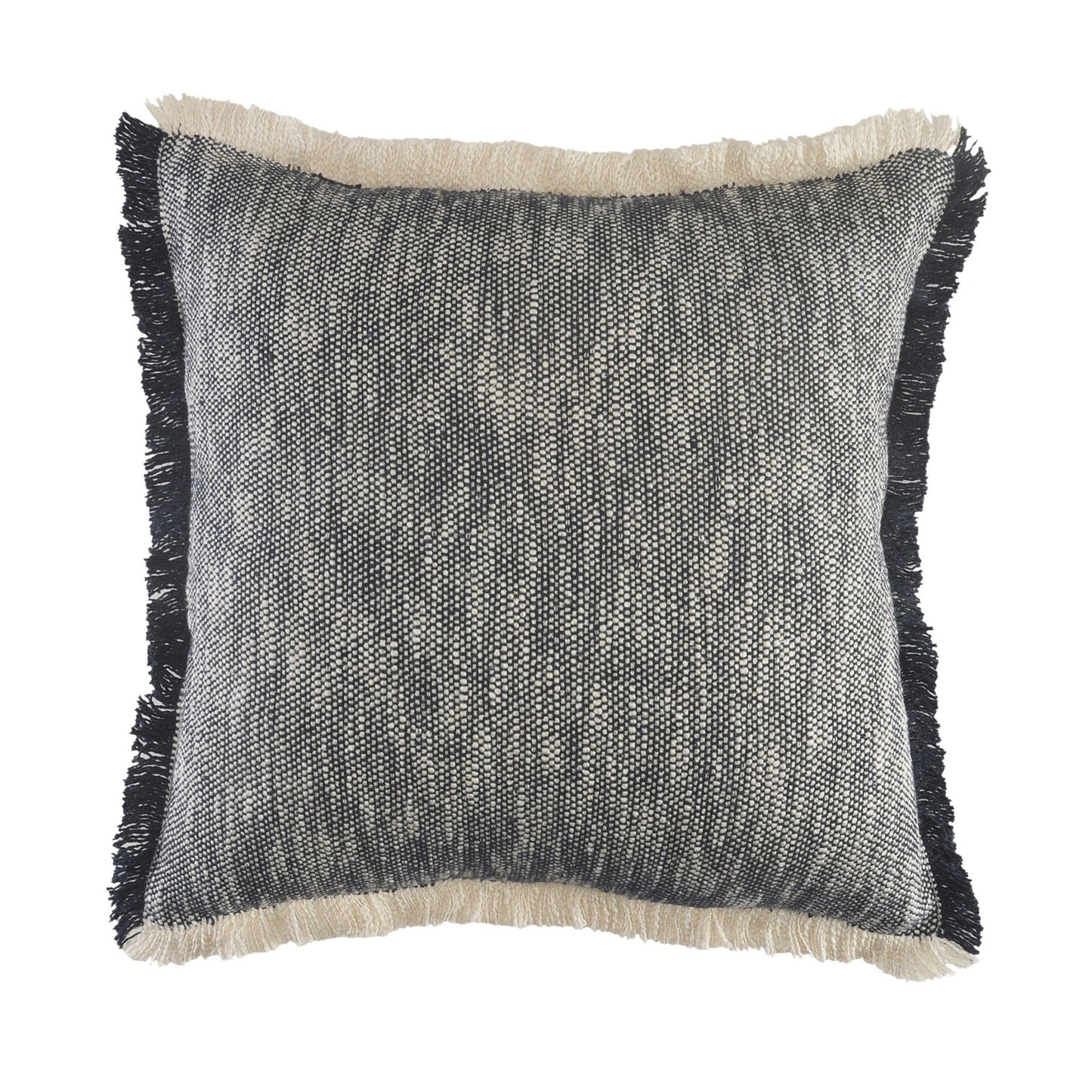 20" X 20" Gray And White 100% Cotton Abstract Zippered Pillow