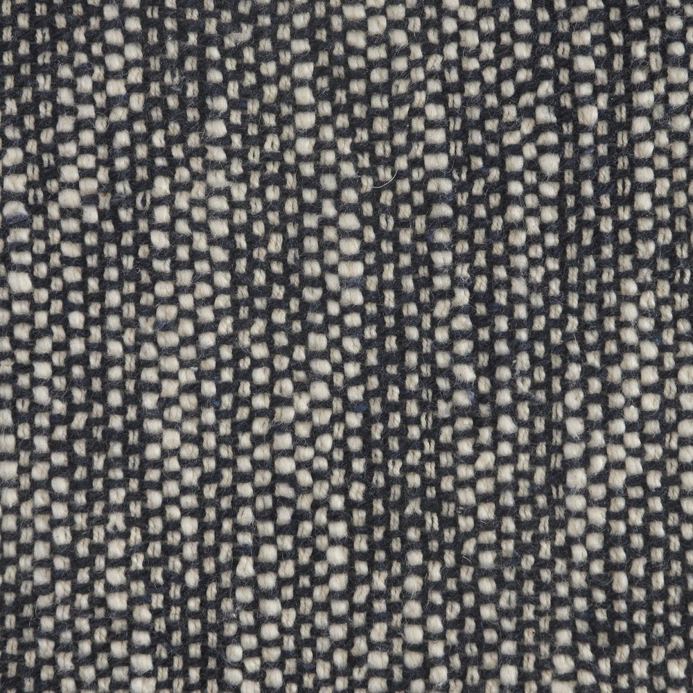 20" X 20" Dark Blue And White 100% Cotton Abstract Zippered Pillow