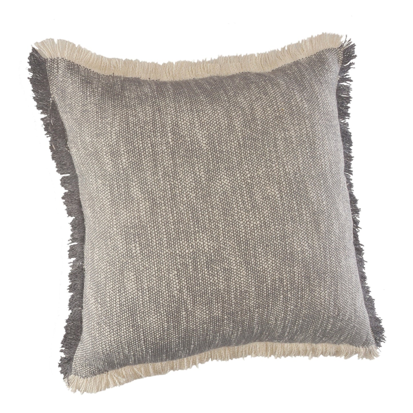 20" X 20" Gray And White 100% Cotton Abstract Zippered Pillow