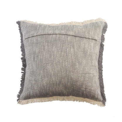 20" X 20" Gray And White 100% Cotton Abstract Zippered Pillow