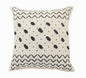 20" X 20" Cream And Black 100% Cotton Chevron Zippered Pillow
