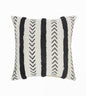 20" X 20" Cream And Black 100% Cotton Geometric Zippered Pillow