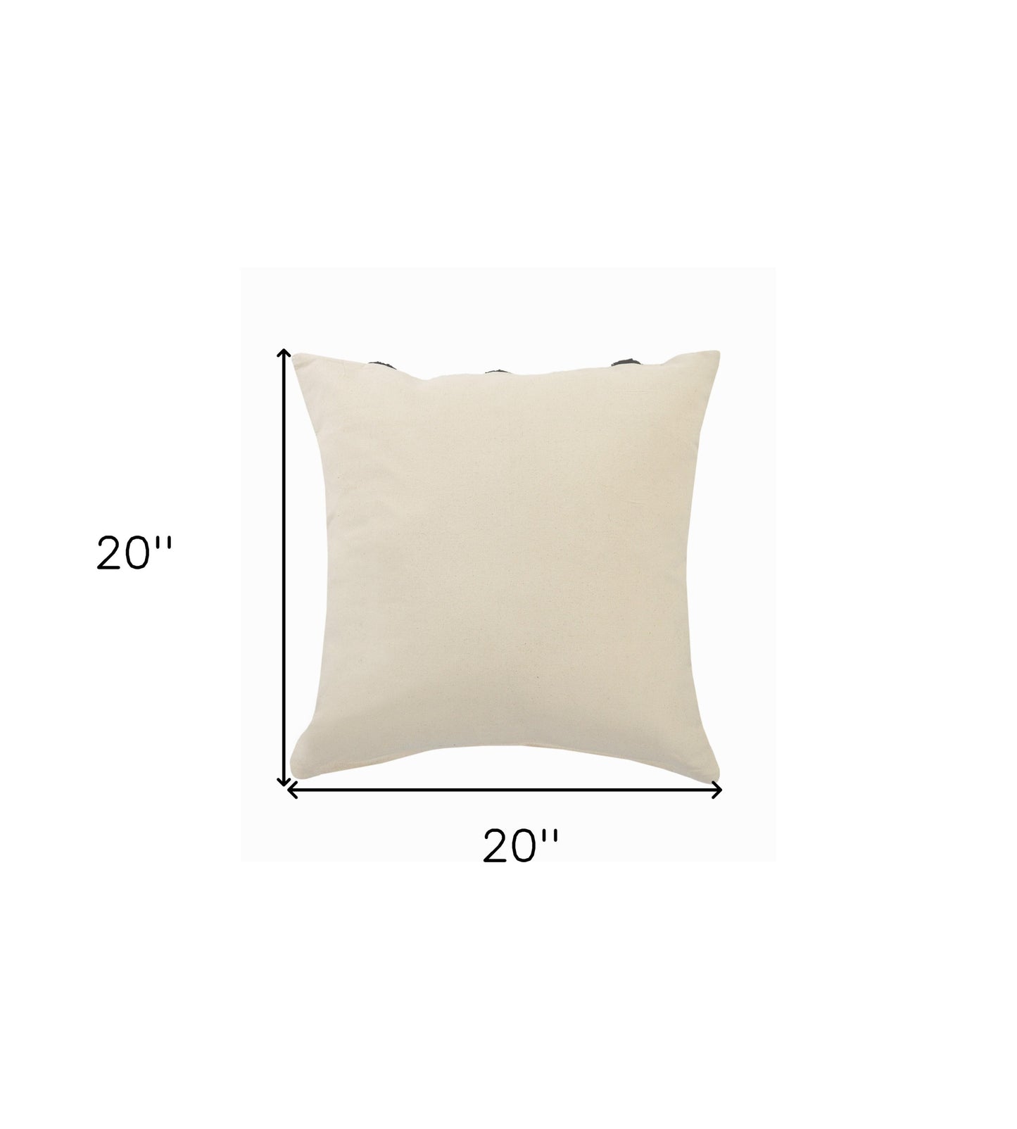 20" X 20" Cream And Black 100% Cotton Geometric Zippered Pillow