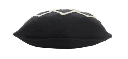 20" X 20" White And Black 100% Cotton Geometric Zippered Pillow