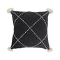 20" X 20" White And Black 100% Cotton Geometric Zippered Pillow