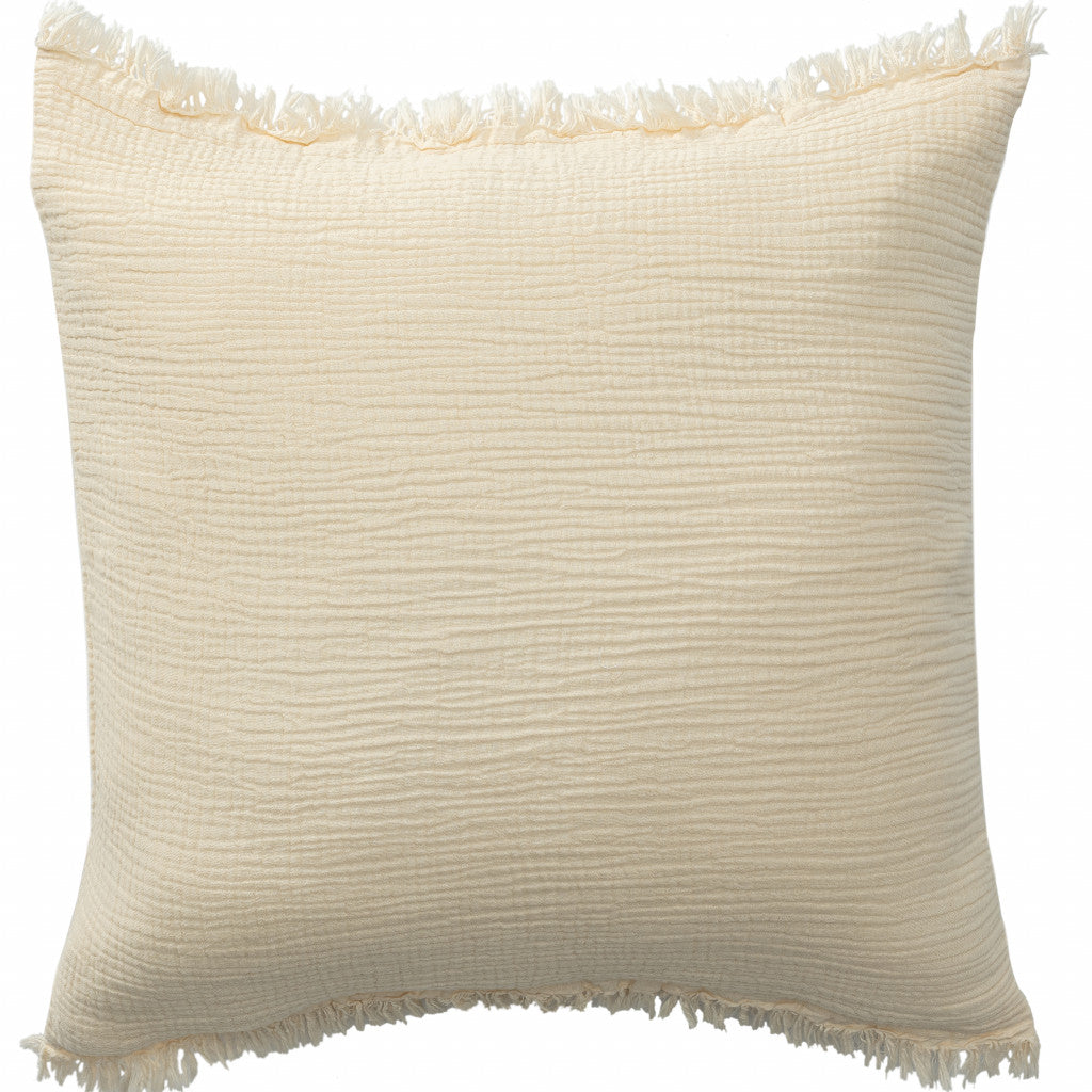 20" X 20" True White 100% Cotton Zippered Pillow