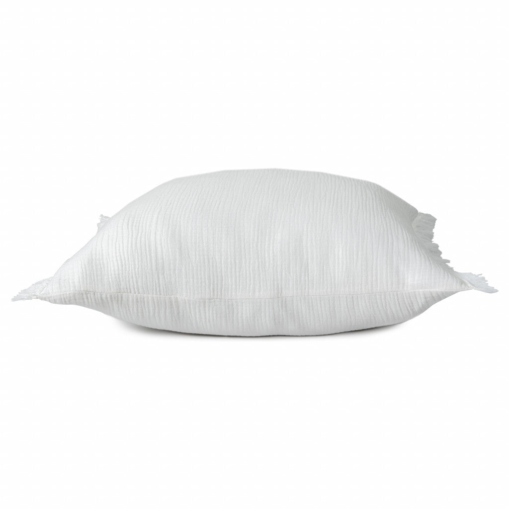 20" X 20" True White 100% Cotton Zippered Pillow