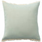 20" X 20" Aqua Blue And Cream 100% Cotton Zippered Pillow