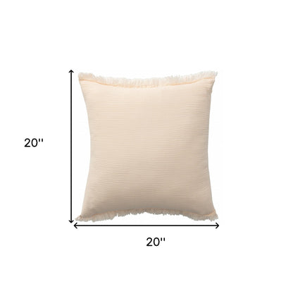 20" X 20" True White 100% Cotton Zippered Pillow