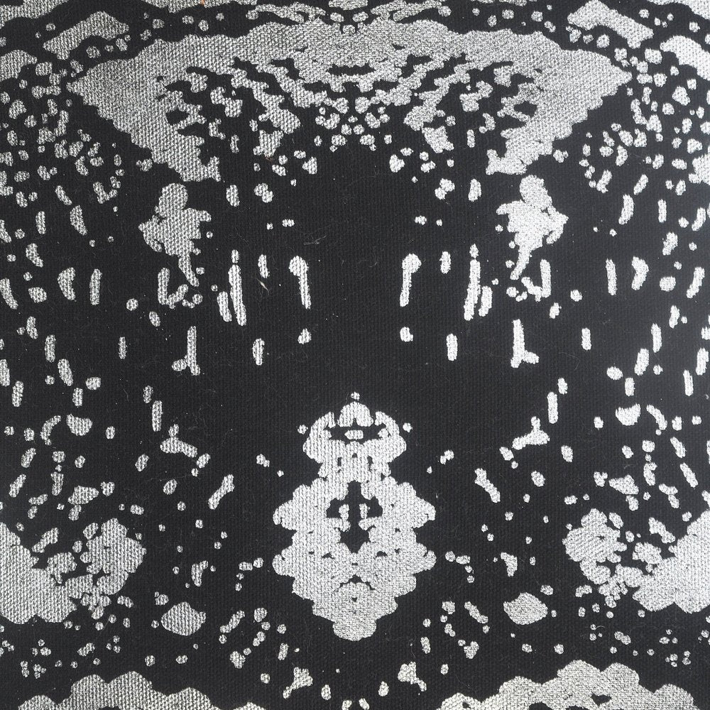 20" X 20" White And Silver 100% Cotton Animal Print Zippered Pillow