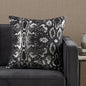 20" Black And Silver Cotton Throw Pillow