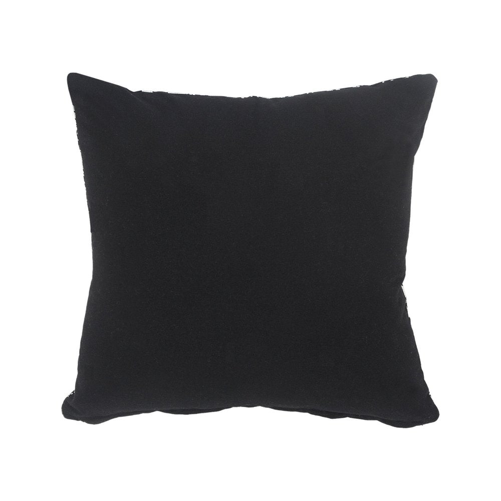 20" Black And Silver Cotton Throw Pillow