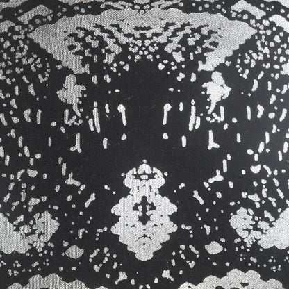 20" Black And Silver Cotton Throw Pillow