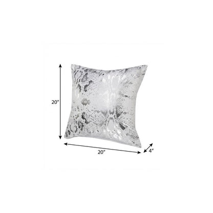 20" Black And Silver Cotton Throw Pillow