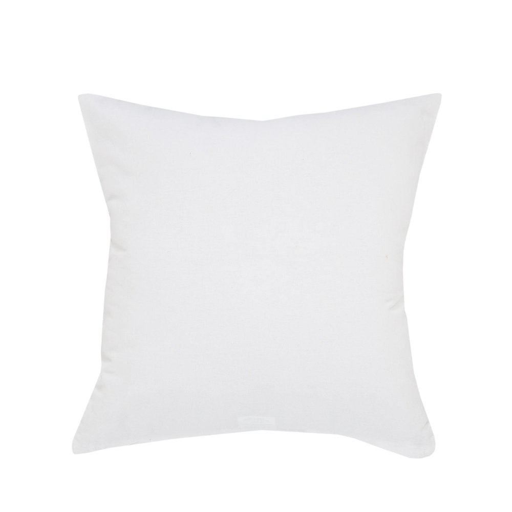 20" Silver And White Cotton Throw Pillow